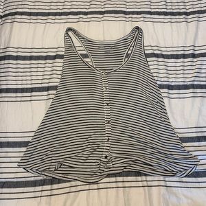 White and black striped tank